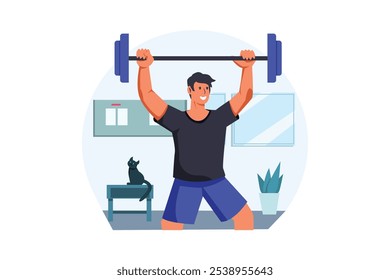 Workout and Sport Flat Design Illustration