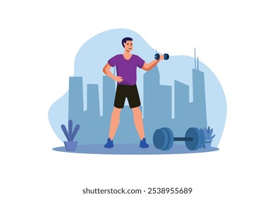 Workout and Sport Flat Design Illustration