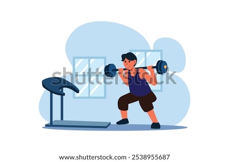 Workout and Sport Flat Design Illustration