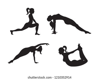 Workout sporty girl set. Woman doing fitness exercises.