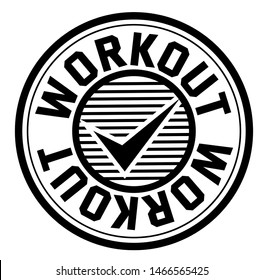 WORKOUT stamp on white background