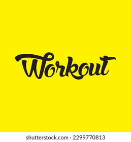 Workout-Text auf gelbem Hintergrund.