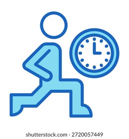 Ícone de tempo de treino Ilustração do vetor de estilo de cor azul