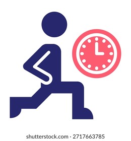 Ícone de Tempo de Treino Cor Preenchimento Estilo Vetor Ilustração