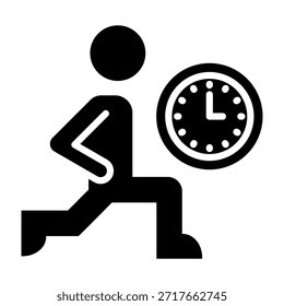 Ilustração do vetor de estilo de glifo do ícone de tempo de treino