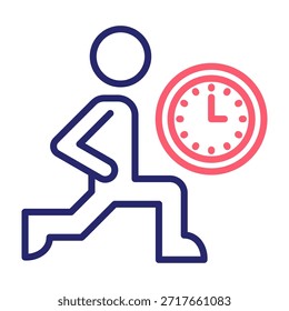 Ícone de tempo de treino Cor Estilo Vetor Ilustração