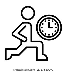 Ícone de Tempo de Treino Estilo de Linha Ilustração do Vetor