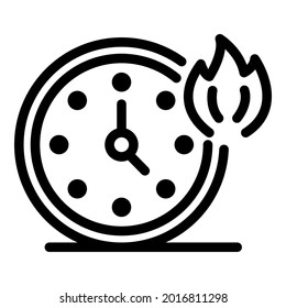 Workout time icon. Outline workout time vector icon for web design isolated on white background