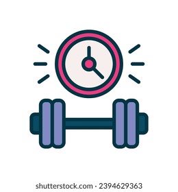 icono de tiempo de entrenamiento. icono de color relleno vectorial para tu sitio web, móvil, presentación y diseño de logotipo.