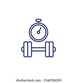 workout time line icon with a stopwatch