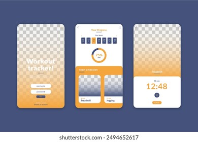 Workout tracker app interface vector design in eps 10