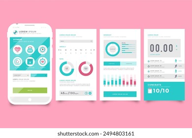 Workout Tracker App Vektorgrafik Design in eps 10