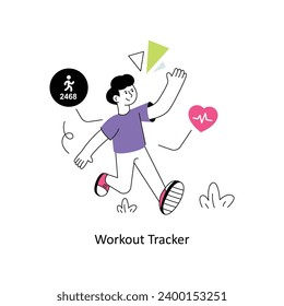 Workout Tracker Flat Style Design Vector illustration. Stock illustration