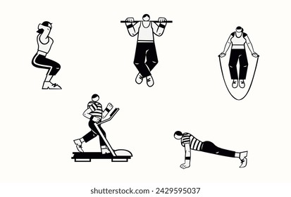 Workout Vector Illustration in Flat Style