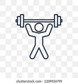 Workout vector outline icon isolated on transparent background, high quality linear Workout transparency concept can be used web and mobile