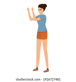 Workout in volleyball icon. Cartoon of workout in volleyball vector icon for web design isolated on white background