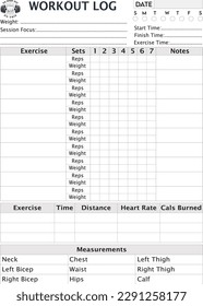 Workout Weight Lifting Fitness Log Book