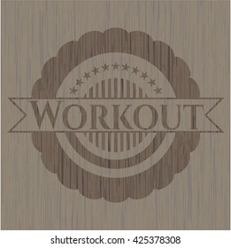 Workout wood icon or emblem
