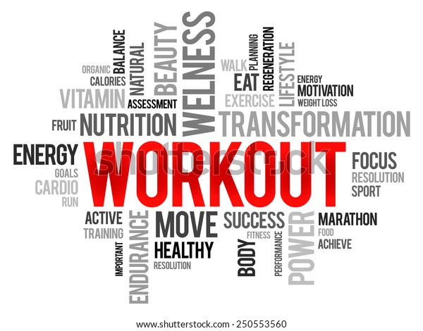 Workout Word Cloud Fitness Health Concept Stock Vector (Royalty Free ...