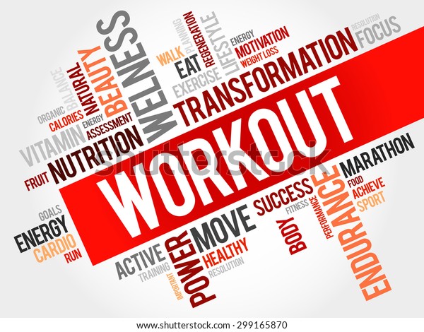 Workout Word Cloud Fitness Health Concept Stock Vector (Royalty Free ...