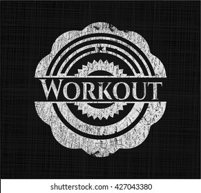 Workout written on a blackboard