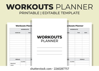 Workouts Planner Editable KDP Interior