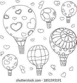 Workpiece for children's paints . Vector picture of anti-stress depicting balloons.