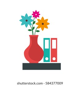 workplace accesories flat icons