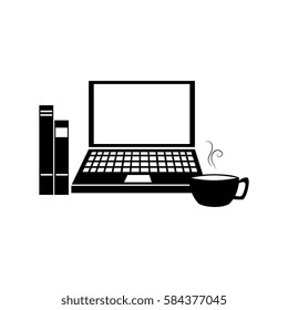 workplace accesories flat icons