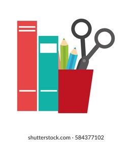 workplace accesories flat icons