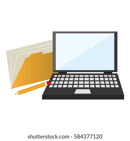 workplace accesories flat icons