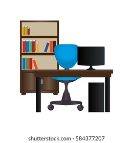 workplace accesories flat icons