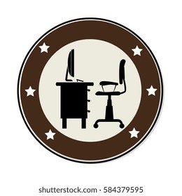workplace accesories flat icons