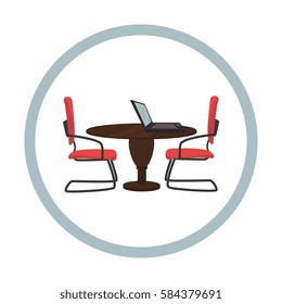 workplace accesories flat icons