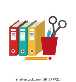 workplace accesories flat icons