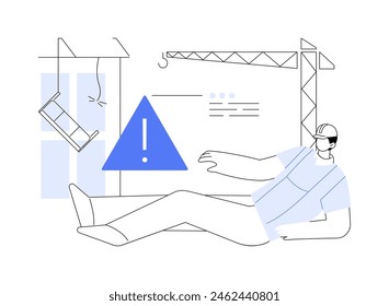 Workplace accident abstract concept vector illustration. Unconscious construction worker injured at work, preventative medicine, occupational accident, getting trauma at job abstract metaphor.