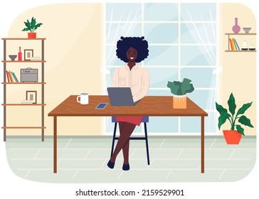 Workplace African Woman Working Office Employee Stock Vector (Royalty ...