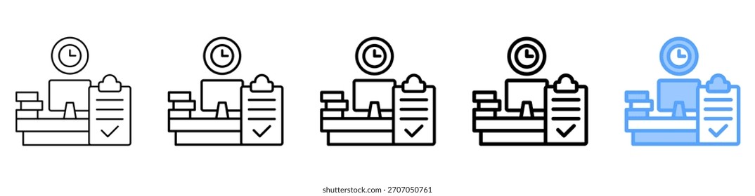 Workplace Assessment Icon Different Style Outline Collection Set