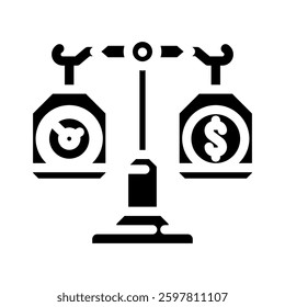 workplace balance scale hybrid work glyph icon vector. workplace balance scale hybrid work sign. isolated symbol illustration