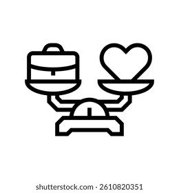 workplace balance scale hybrid work line icon vector. workplace balance scale hybrid work sign. isolated contour symbol black illustration