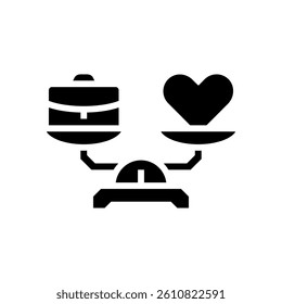workplace balance scale hybrid work glyph icon vector. workplace balance scale hybrid work sign. isolated symbol illustration
