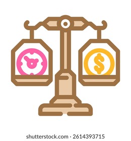 workplace balance scale hybrid work color icon vector. workplace balance scale hybrid work sign. isolated symbol illustration