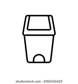 Workplace Bin Outline Icon Vector Illustration