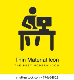 Workplace bright yellow material minimal icon or logo design