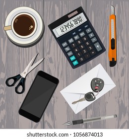 Workplace. Business concept vector illustration