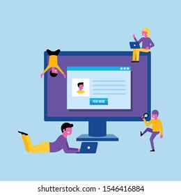 Workplace Business Office Work Teamwork Meeting Illustration