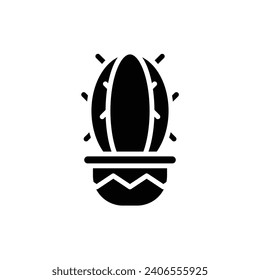 Workplace Cactus Filled Icon Vector Illustration