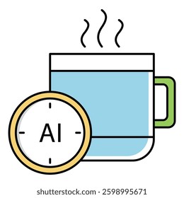 Workplace Coffee Break Ai Vector Icon design