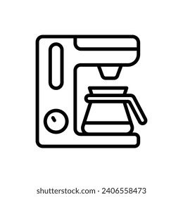 Workplace Coffee Machine Outline Icon Vector Illustration