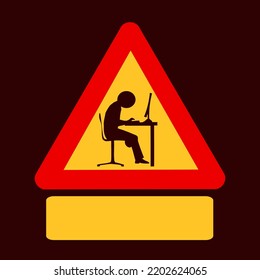 workplace computer desk keyboard sign